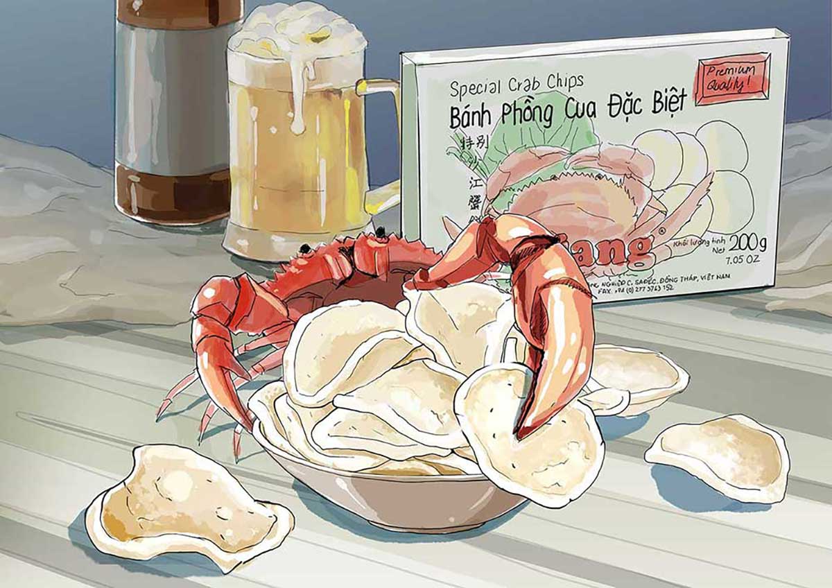 Crab Chips Illustration